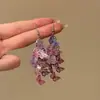 Pendientes de Gancho con Borla de Mariposa Hueca Transfronterizos, Pendientes de Moda y Elegantes con un Toque de Lujo, Pendientes Dulces de Nicho de Lujo Ligero al por Mayor para Mujeres