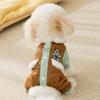Bolsillo Maillard parche tracción cuatro patas algodón acolchado perro pequeño engrosado otoño e invierno perro mascota ropa para perro venta al por mayor