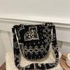 Bolso bandolera para mujer, combinable con todo, invierno 2024, estilo informal, de lana polar, bolso de mano para mujer