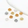 Chapado en Oro de 18K Tapa de Cuenta Flor de Trébol Hecha a Mano DIY Pulsera Collar Joyería Espaciador Accesorio C21