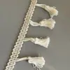 Encaje de Borla de Algodón Puro Material Hecho a Mano para Bricolaje Decoración de Cortinas Accesorios para Manteles Tira de Borde de Encaje para Dobladillo de Tela