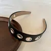 Faixa de Couro Personalizada de Aba Larga, Doce e Descolada, Novo Estilo, Faixa de Metal Simples Vazada Estilo Punk, Acessório de Cabelo, Adorno de Cabeça