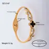 Joyería para Manos Europea y Americana Anillo Geométrico Corte de Línea Árbol de la Vida Diamante de Barro Incrustado Accesorios de Pulsera Pulsera de Acero de Titanio para Mujeres