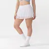 Falda de Yoga de Cintura Alta para Mujer, Malla de Dos en Uno de Secado Rápido Anti-Exposición, Falda-Pantalón de Fitness para Correr y Tenis