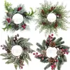 Guirlanda de Castiçal de Natal Mais Vendida na Amazon Transfronteiriça com Frutas Vermelhas e Galhos de Eucalipto, Fornecimento Direto do Fabricante para Guirlandas de Decoração de Feriado