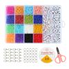 Kit de Abalorios de Mijo de Colores DIY 24 Compartimentos 24 Colores Sólidos Abalorios de Mijo de Colores Abalorios de Vidrio 2 3 mm Set de Accesorios para Joyería