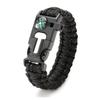 Pulseira Tecida de Paracord para Exterior Pulseira de Paracord Cinco em Um Bússola Multifuncional Iniciador de Fogo Pulseira de Sobrevivência de Paracord