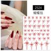 Pegatinas rojas de uñas para Año Nuevo, rico nuevo estilo nacional, flor festiva, lazo, corazón, letra francesa, pegatinas adhesivas para uñas