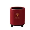 Cubo de basura cilíndrico texturizado con ruedas universales, móvil para uso doméstico en sala de estar, cocina, dormitorio, baño, cubo de basura de gran capacidad
