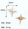 Broche Unissex Estrela Cruzada para Roupas Bolsa Joias com Pino de Fivela Dourada Decoração de Canto de Gola Pin da Estrela Quatro Mans