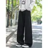 Pantalones de Trabajo Lavados de Algodón Puro Color Café Melardo para Hombre, Tendencia Otoñal Versátiles Estilo Americano Holgados Rectos Casuales