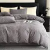 Conjunto de Roupa de Cama de Alta Qualidade Jacquard Cetim de Seda 100S Algodão de Fibra Longa Conjunto de Quatro Peças Luxo Leve Simples Capa de Edredom Puro Algodão Todo Algodão Universal para Quatro Estações