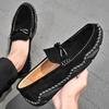 Primavera y verano 2024 nuevos zapatos de frijol cosidos a mano de talla grande transfronterizos para exteriores, ocio, pies perezosos, para conducir, zapatos de hombre