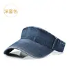 Chapéu de Primavera e Verão Feminino Lavado Velho Topo Aberto Protetor Solar Chapéu de Corrida Esportivo Respirável Chapéu de Jeans Masculino