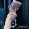 Cadena para teléfono móvil de flores con cuentas de cristal, cadena colgante, cadena para funda de teléfono móvil, nueva cadena colgante para bolso pequeño y fresco, cuerda colgante, adornos colgantes al por mayor