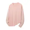 Blusa de Base Tendência da Marca para Primavera e Outono, Moletom Fashion Solto com Mangas Raglan de Manga Longa e Duas Listras, Moletom de Manga Longa com Gola Redonda