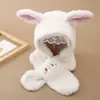 Sombrero de Peluche y Bufanda Integrados para Niños para Otoño e Invierno, Sombrero con Protección para las Orejas para Niños, Sombrero de Bebé para Niñas Hecho de Piel Sintética de Conejo
