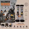 Meias de Meia-panturrilha para Halloween Fofas com Estampa de Fantasma e Caveira Meias da Moda Personalidade Versátil Meias Decorativas Meias de Meia-panturrilha Femininas