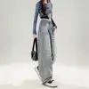 Jeans Rasgado Vintage de Nicho para Mulheres Verão 2025 Tendência Versátil Novo Petite Reto Solto Calças Wide-Leg