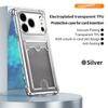 Funda para teléfono con inserción de tarjeta y purpurina galvanizada adecuada para Iphone18Promax, Funda con soporte para tarjetas en las cuatro esquinas anticaída para Apple 17Pro