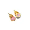 Colgante de Acero Inoxidable y Piedra Natural, Colgante Dorado de Calabaza de Ocho Puntas, Collar, Pendientes, Accesorios de Joyería Estilo Europeo y Americano DIY