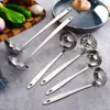 Cucharón Colador de Acero Inoxidable Espesado para Sopa Hogareño Tamaño Grande y Pequeño Cucharón para Sopa Cuchara de Mango Largo Cocina Hogareña Olla Caliente Filtro Catering