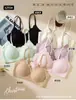 Sujetador de encaje con copas fijas, sin aros, soporte suave, alta elasticidad, sensación de piel desnuda, push-up, ropa interior sin costuras con tira de gel