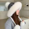 Bonito y Dulce Sombrero para Mujer, Caliente y Engrosado Gorro de Punto, Protección para las Orejas, Sombrero de Felpa con Bola de Pelo a Prueba de Viento, Elegante y Versátil Sombrero de Lana
