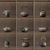 Sala de Chá Estilo Chinês Prateleira de Chá Prateleira de Curiosidades Decoração Casa Zen Retrô Nostálgico Bule Recipiente para Chá Conjunto de Xícaras de Chá Ornamentos