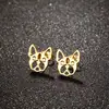 Yiwu Joias Aço Inoxidável Vazado Personalizado Fofo Animal de Estimação Cachorro Gato Dinossauro Brincos Femininos Acessórios Versáteis em Estoque