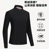 Moletom com Zíper Parcial Penas de Ganso Acetato Gola Alta Pulôver Outdoor Outono/Inverno Masculino Feminino Camada Base Camadas Antibacteriano Manga Longa