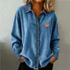 Camisa Longa Tendência 2026 Primavera e Outono Estilo Europeu e Americano Xadrez Único Estampado 3D para Mulheres