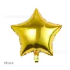 Globos de Papel de Aluminio de un Solo Color en Forma de Corazón de 18 Pulgadas Transfronterizos para Decoración de Fiesta de Cumpleaños, Globos Brillantes de Cinco Estrellas para Decoración de Boda