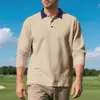 2025 Transfronterizo Amazon Estilo Americano Otoño Nuevo Más Vendido Informal de Negocios Moderno Sencillo Camisa Polo Manga Larga