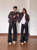 Jaqueta pequena estilo Chanel xadrez gola alta masculina estilo americano retrô moda de rua marca de alta qualidade Sense Ripper bonito terno de beisebol jaqueta top