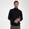 Malharia Masculina Malharia de Cor Lisa Outono e Inverno Nova Malharia com Gola Alta Pulôver Camisa Básica Malharia com Lapela