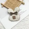 Novos Acessórios de Moda Elegantes Outono e Inverno Cor Bege Laço Tridimensional Coelho Urso Flor Peças DIY Feitas à Mão