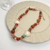 Collar de Cuentas de Piedra Natural Dopamina para Mujer 2025 Nuevo Lujo Ligero de Alta Gama Nicho Cadena Clavícula Gargantilla Accesorios