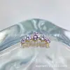 ASTMF-13 Liga de Titânio Coleção Roxo Claro Dourado Brincos de Tarraxa Titânio G23 Rosca Interna Zircônia Piercing para Lábio Piercing para Orelha Cabeça de Piercing