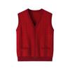 Chaleco de Lana Grueso Casual de Moda con Bolsillo, Cuello en V, Sin Mangas para Ropa de Abrigo, Chaleco de Punto con Botones Unisex para Pareja
