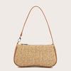 Bolso de Axila Tejido Nuevo 2024 de Corea del Sur Bolso Baguette de Paja para Mujer Bolso de Hombro Retro Versátil Bolso de Mano Transfronterizo Bolso de Mujer