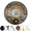 Lufing Disco de Mano Tambor de Mano Handpan Disco de Mano 440 Hertz 432 Hertz Forjado a Mano Tambor Etéreo Tambor de Lengüeta de Acero