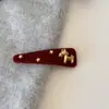 Grampo de Cabelo Estrela de Lã Vermelha de Pônei para o Ano Novo para Mulheres, Doce Presilha para Testa, Presilha BB para Franja Lateral, Grampo de Cabelo Lateral