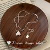 Collar Coreano de Plata de Ley S925 Corazón Cadena de Hueso de Serpiente Estéreo Estilo Ins para Mujer Cadena de Clavícula Apilada de Gama Alta Nicho