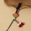 Chaveiro de Carro Pingente Flor de Ameixeira Madeira de Pêssego Cordão Semi-Acabado Tecido à Mão Fivela Viva Acessórios Argola Aberta Pregos de Chifre