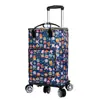 Carrito de compras de gran capacidad con ruedas giratorias silenciosas plegables, impermeable y resistente al desgaste, carrito de compras portátil para supermercado, personalizable