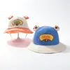 Chapéu de sol infantil bordado, chapéu bucket de sol para primavera e outono, chapéu de pescador unissex para bebê, algodão puro, novo estilo de verão