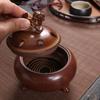 Quemador de incienso de loto para el hogar, quemador de incienso de sándalo de cerámica para interiores, camino de incienso, adornos decorativos retro zen para sala de estar