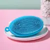 Cabezal de Cepillo de Baño para Niños Cepillo para Lavar Cepillo de Doble Cara Cepillo Exfoliante para Ducha de Adultos Suministros de Baño de Silicona Multicolor
