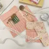 6351 Bolsa de Almacenamiento con Dibujos en Relieve para Brochas de Maquillaje Bolsa de Almacenamiento Portátil Enrollable para Viaje para Brochas de Sombras y Brochas de Difuminado